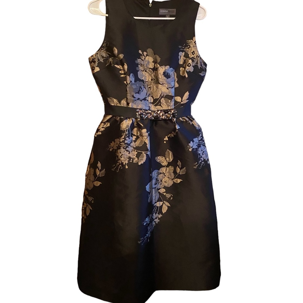 Donna Ricco‎ New York Women's Sleeveless Floral Black Dress-Size 4/NWOT